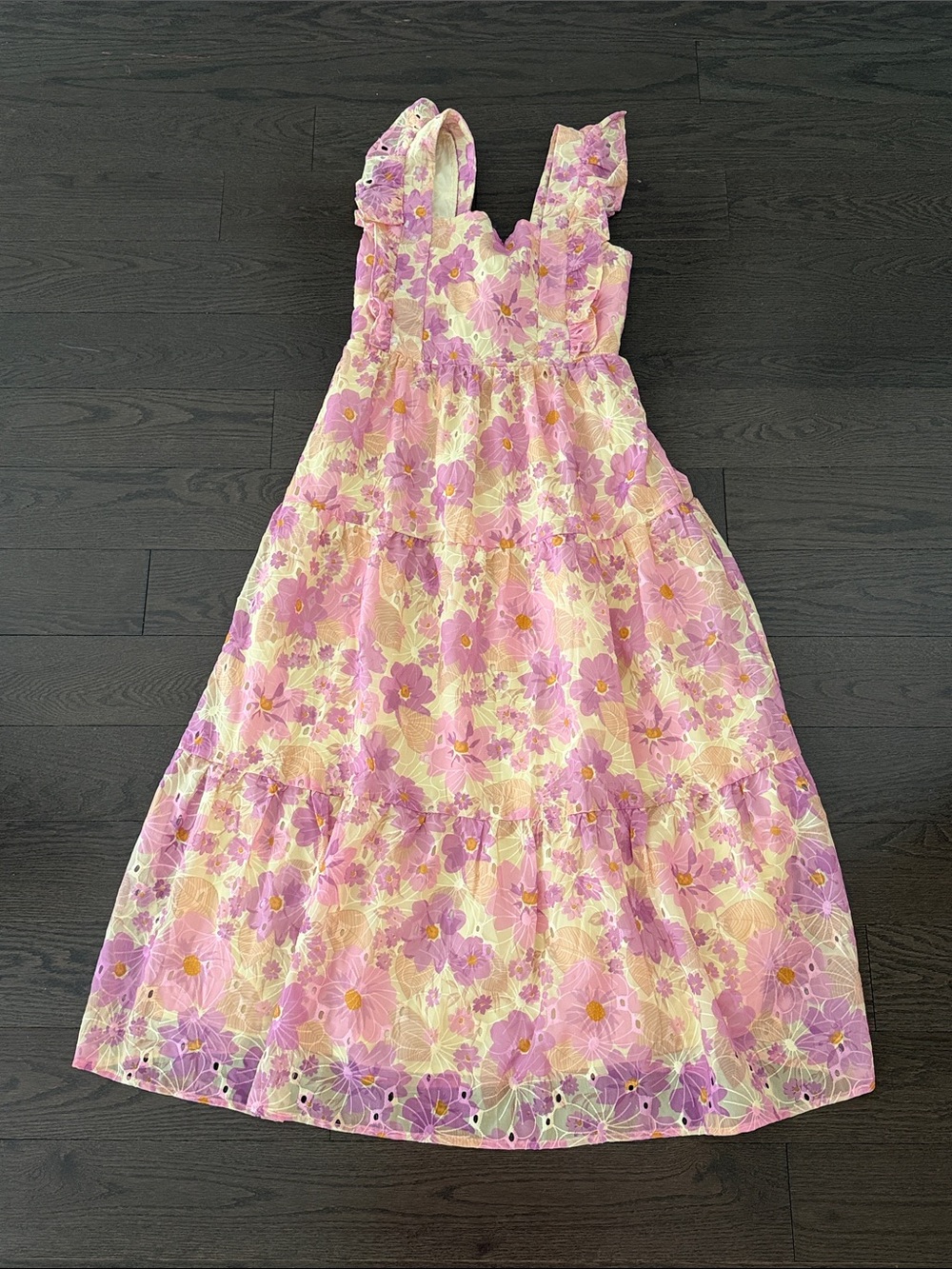 YAS pink/yellow floral dress Small - Picture 3 of 6